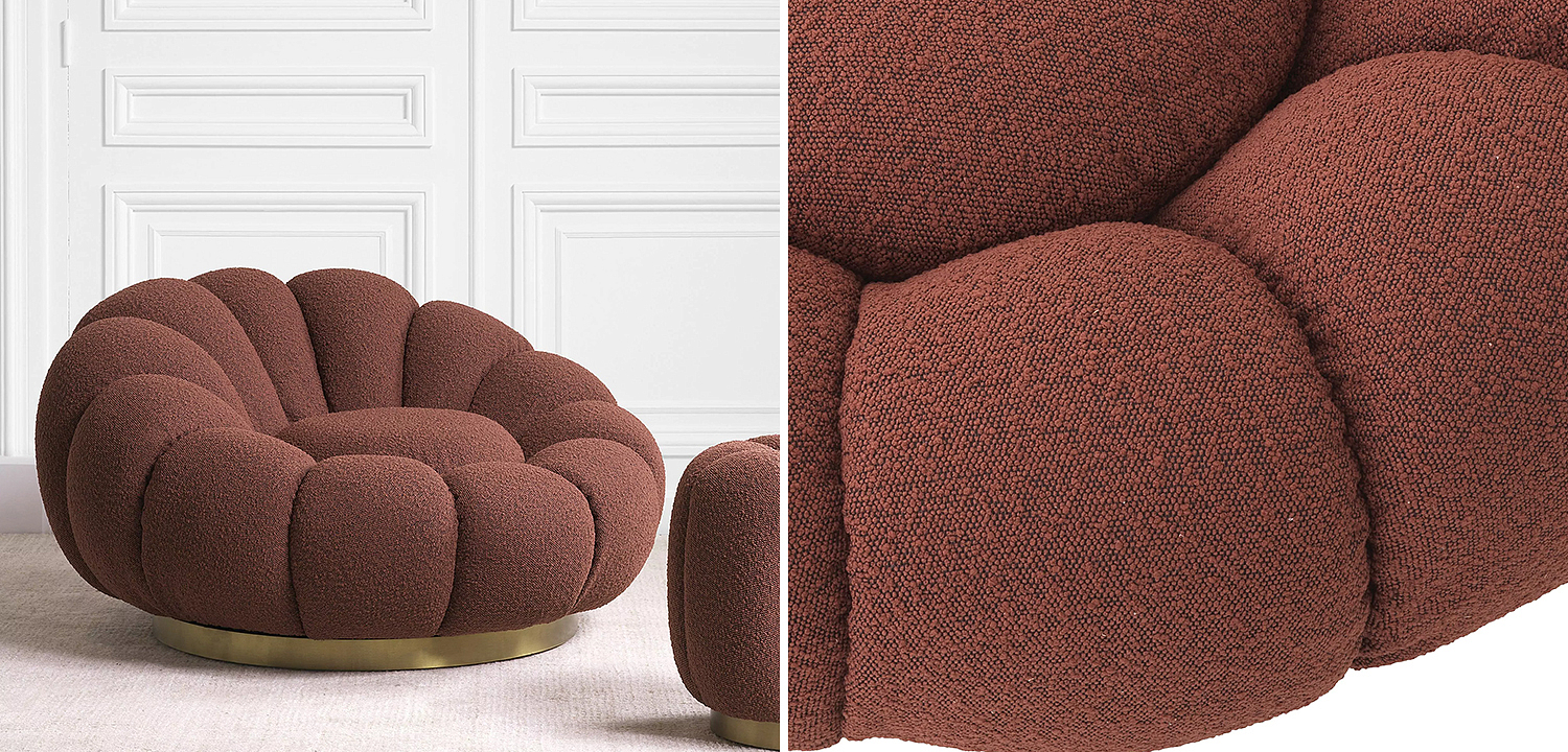 Кресло Eichholtz Swivel Chair Mello Boucle Rouge Кресло Eichholtz Swivel Chair Mello Boucle Rouge - Loft-Concept в Самаре