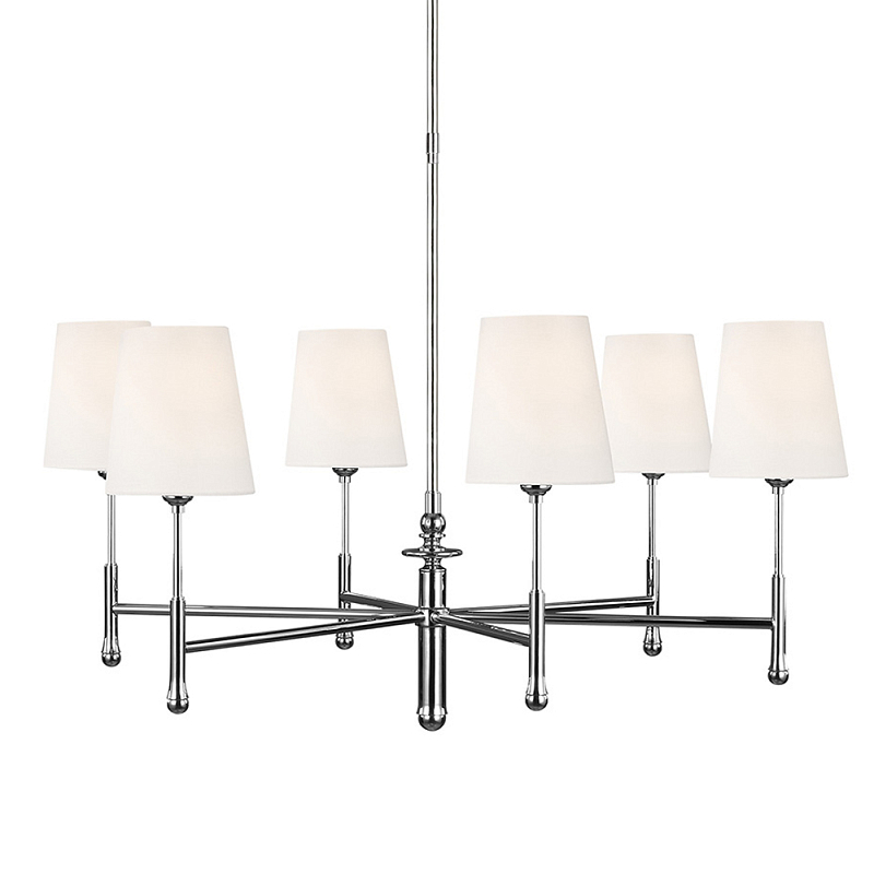 Люстра с 6-ю белыми конусными плафонам Generation Lighting Латунь Белый Бежевый в Самаре | Loft Concept 