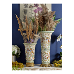 Ваза высокая из фарфора на бронзовом основании Turquoise Blooming Garden варинант исполнения - 9 | Loft Concept в Самаре