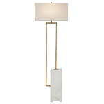 Торшер с прямоугольным абажуром на белом мраморном основании Asymmetry on Marble варинант исполнения - 1 | Loft Concept в Самаре