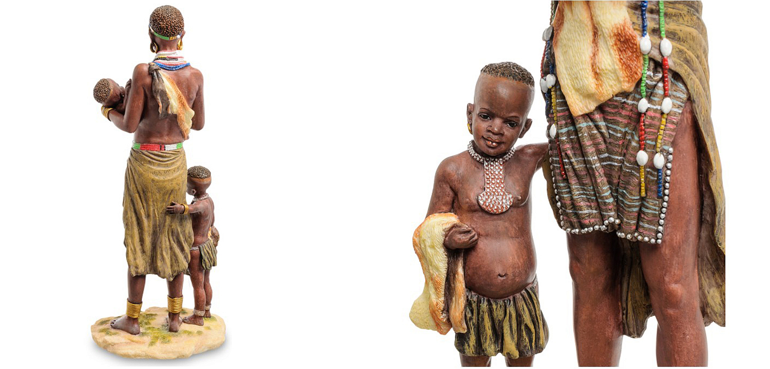 Статуэтка African woman with children Статуэтка African woman with children - Loft-Concept в Самаре