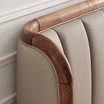 Кровать двуспальная с мягким изголовьем Moon Walnut Bed варинант исполнения - 7 | Loft Concept в Самаре