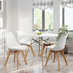 Стул с основой из пластика и мягким сиденьем Arvika White варинант исполнения - 8 | Loft Concept в Самаре