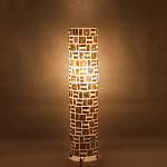 Торшер из перламутра на металлическом каркасе Indonesian Cylinder варинант исполнения - 5 | Loft Concept в Самаре
