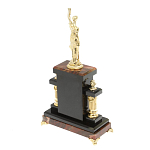 Часы настольные бронзовые из натурального камня Яшма с декором в виде Фемиды Themis Stone Clock варинант исполнения - 4 | Loft Concept в Самаре