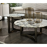 Столик журнальный с круглой мраморной столешницей Unique Stone Design варинант исполнения - 7 | Loft Concept в Самаре