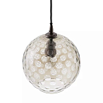 Подвесной светильник с плафоном в форме шара из стекла с рельефным узором Glass Pattern Lamp варинант исполнения - 1 | Loft Concept в Самаре