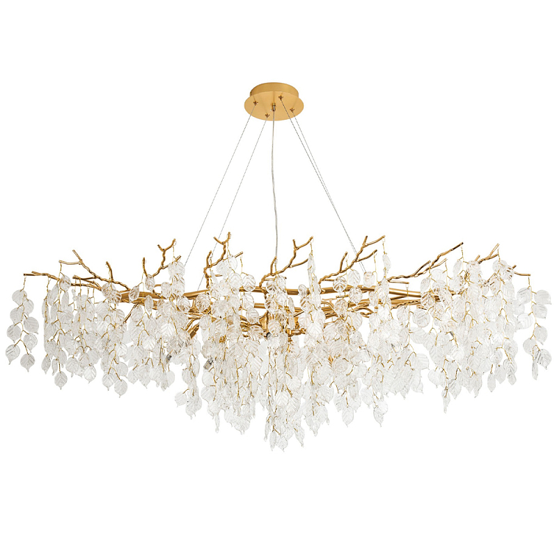 Люстра с хрустальными подвесками в виде листьев Fairytree Leaves Linear Gold Chandelier 12 Золотой Прозрачный Люстра с хрустальными подвесками в виде листьев Fairytree Leaves Linear Gold Chandelier 12 Золотой Прозрачный в Самаре | Loft Concept