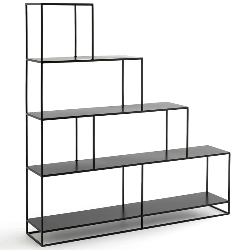 Ступенчатый стеллаж Menzie Steps Metal Rack Black Черный Ступенчатый стеллаж Menzie Steps Metal Rack Black Черный в Самаре | Loft Concept