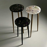 Круглый журнальный столик со столешницей из эпоксидной смолы Epoxy Resin Flowers Coffee Table варинант исполнения - 4 | Loft Concept в Самаре