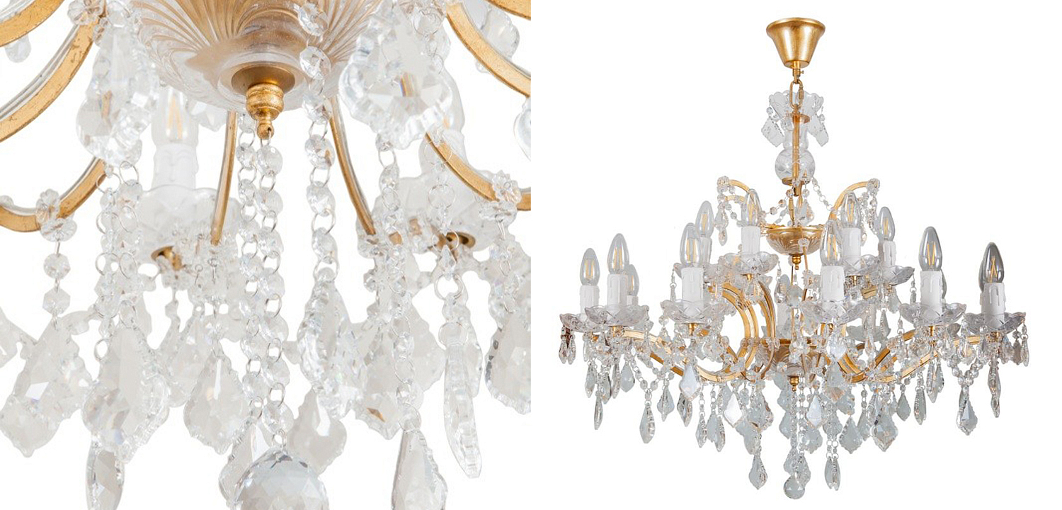 Люстра 19th c. Rococo IRON & CLEAR CRYSTAL GOLD Chandelier 18 Люстра 19th c. Rococo IRON & CLEAR CRYSTAL GOLD Chandelier 18 - Loft-Concept в Самаре