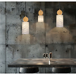 Подвесной светильник светодиодный с цилиндрическим плафоном Stone Helios варинант исполнения - 2 | Loft Concept в Самаре