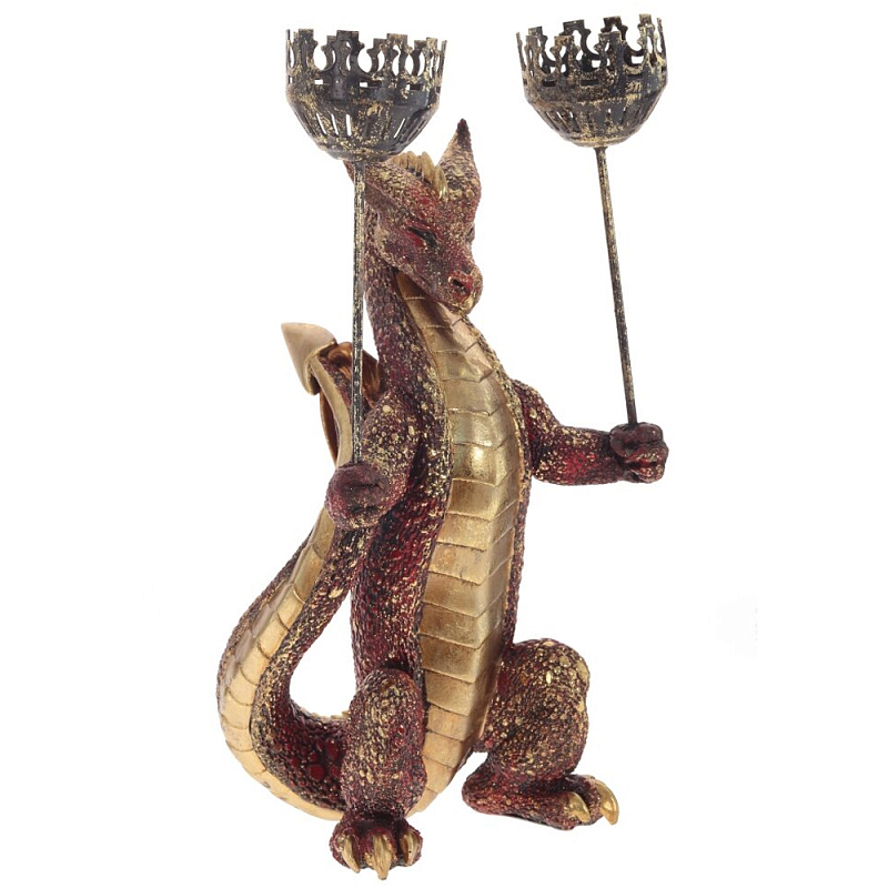 Подсвечник в виде дракона Dragon with Two Candlesticks Red Красный Золотой Подсвечник в виде дракона Dragon with Two Candlesticks Red Красный Золотой в Самаре | Loft Concept
