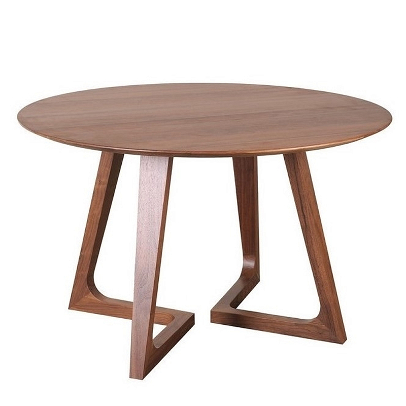 Обеденный стол круглый с изогнутыми ножками Godenza Round V Table Ясень в Самаре | Loft Concept 