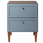 Тумба прикроватная серая из массива бука с 2-мя ящиками Wenge Light варинант исполнения - 2 | Loft Concept в Самаре