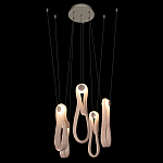 Подвесной светильник белого цвета с 6-ю изогнутыми плафонами Flow Loop варинант исполнения - 5 | Loft Concept в Самаре