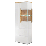 Шкаф-витрина с ящиками и 2-мя дверками с белым глянцевым фасадом Grace of Furniture варинант исполнения - 2 | Loft Concept в Самаре