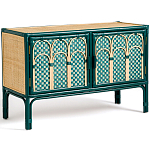 Комод для посуды из ротанга Felice Rattan Green варинант исполнения - 2 | Loft Concept в Самаре