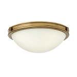 Потолочный светильник цвета латунь с полусферическим матовым белым плафоном Hinkley варинант исполнения - 1 | Loft Concept в Самаре