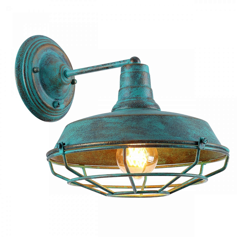 Бра Wall lamp DARK CAGE turquoise vintage Бирюзовый Бра Wall lamp DARK CAGE turquoise vintage Бирюзовый в Самаре | Loft Concept