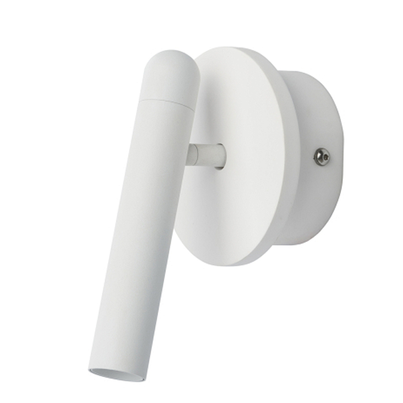 Бра белого цвета с цилиндрическим плафоном и круглым основанием Trumpet tube Белый в Самаре | Loft Concept 