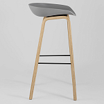 Барный стул на ножках из натурального дерева Boras Grey варинант исполнения - 2 | Loft Concept в Самаре