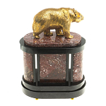 Часы настольные бронзовые с декором в виде медведя Bear Stone Clock варинант исполнения - 7 | Loft Concept в Самаре