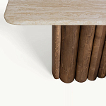 Консоль с овальной столешницей и фактурным деревянным основанием Enzo варинант исполнения - 3 | Loft Concept в Самаре