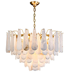 Люстра с мраморными подвесками в форме капель Marble square варинант исполнения - 1 | Loft Concept в Самаре