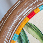 Стул бежевый в разноцветную полоску из натурального бука с изображением птиц и цветов Blooming Birds Colorful Stripes Chair варинант исполнения - 6 | Loft Concept в Самаре