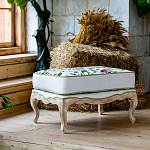 Банкетка золотистая из натурального бука с изображением птиц и цветов Blooming Birds варинант исполнения - 2 | Loft Concept в Самаре