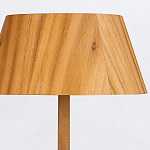 Настольная лампа со скошенным конусовидным абажуром и фигурной ножкой в цвете тик Accord Lighting варинант исполнения - 4 | Loft Concept в Самаре