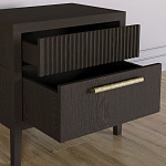 Прикроватная Тумбочка Primo с двумя ящиками Темный орех варинант исполнения - 4 | Loft Concept в Самаре