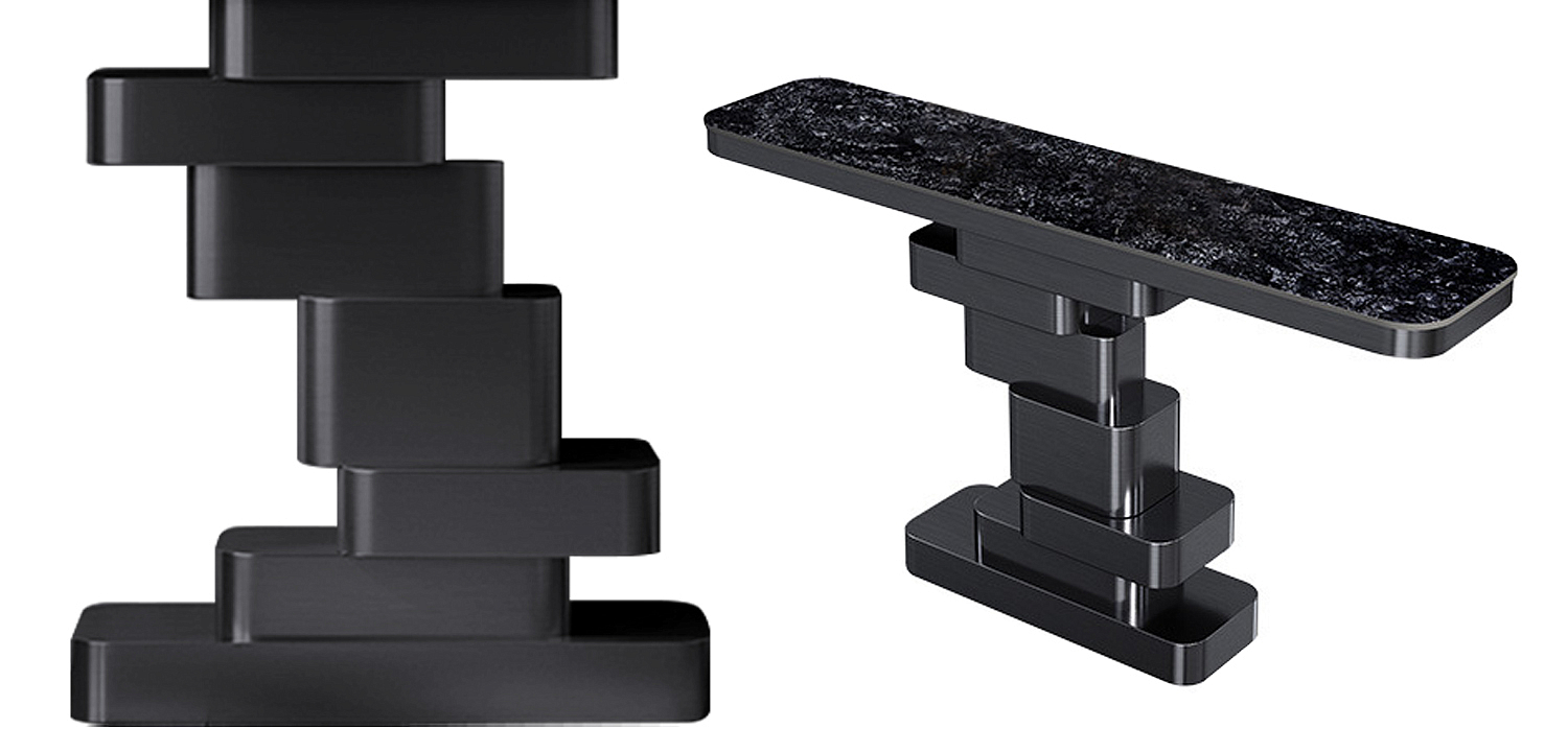 Консоль Maja Marble Metal Console Table Graphite Консоль Maja Marble Metal Console Table Graphite - Loft-Concept в Самаре