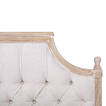 Кровать двуспальная светло-бежевая с основанием из массива дуба с мягким изголовьем Flax Beds варинант исполнения - 3 | Loft Concept в Самаре