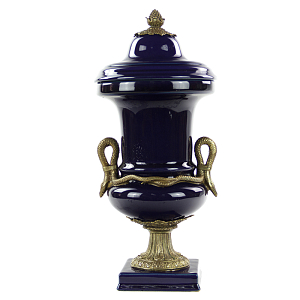 Ваза Selenia Blue Vase Bronze Serpents