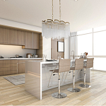 Люстра прямоугольная на цепях с прозрачными трубками и волнистым краем Nembus варинант исполнения - 13 | Loft Concept в Самаре