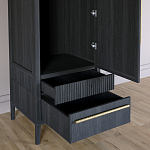 Узкий Шкаф Primo с 2 выдвижными ящиками Черный дуб варинант исполнения - 5 | Loft Concept в Самаре
