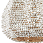 Подвесной светильник в форме купола с декором из круглых деревянных бусин White Wooden Beads Chandelier варинант исполнения - 1 | Loft Concept в Самаре