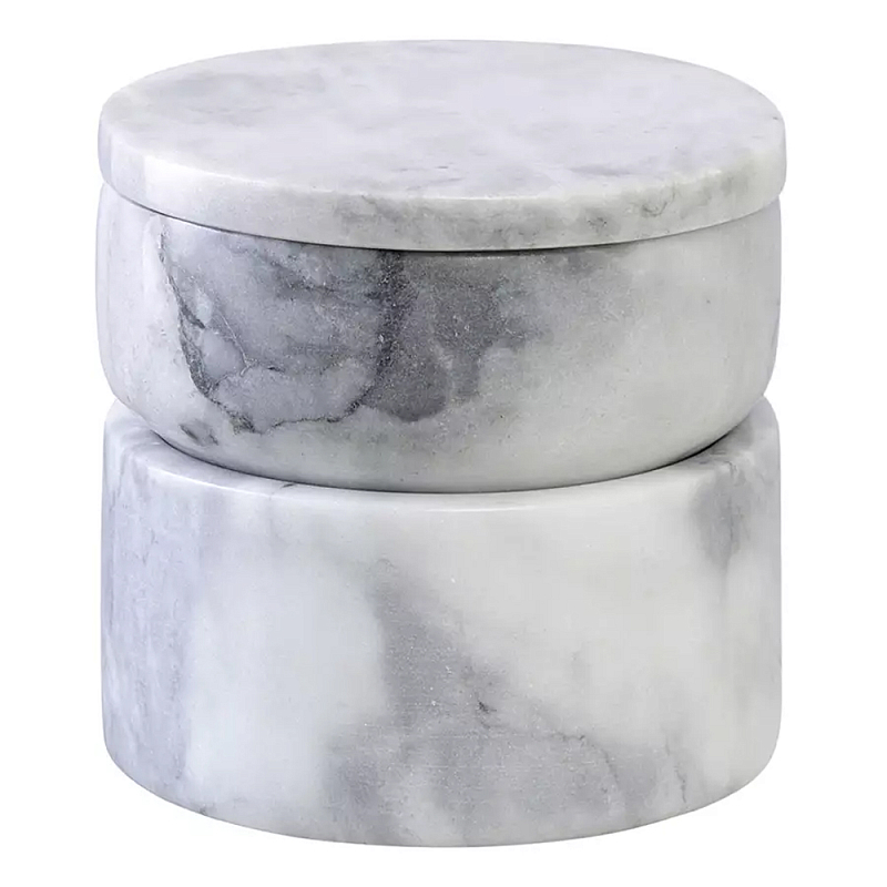Шкатулка для украшений из натурального мрамора Natural Beauty Белый Мрамор Bianco Черный Мрамор Nero в Самаре | Loft Concept 