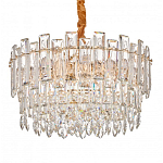 Круглая люстра с хрустальными подвесками на золотистом каркасе Gorgeous Crystal Light варинант исполнения - 2 | Loft Concept в Самаре