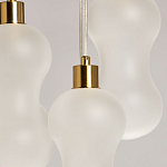 Люстра с 5-ю матовыми белыми стеклянными плафонами волнообразной формы Lucid Rain  варинант исполнения - 6 | Loft Concept в Самаре