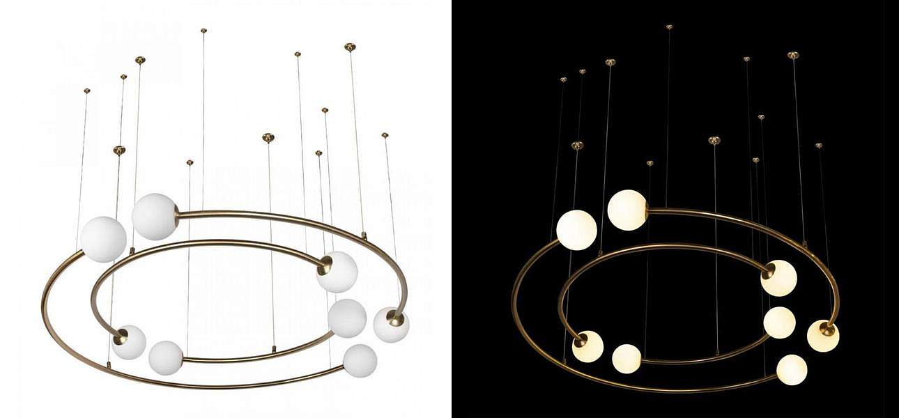 Дизайнерская Модульная Люстра PLANETARY two rings Gold 100 см Дизайнерская Модульная Люстра PLANETARY two rings Gold 100 см - Loft-Concept в Самаре