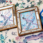 Постер в зеркальной раме в стиле шинуазри Chinoiserie Imperial Garden Peacocks on a Tree Poster варинант исполнения - 4 | Loft Concept в Самаре