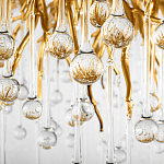 Люстра подвесная с прозрачными стеклянными подвесками в форме капель Диаметр 100 см Droplet Chandelier варинант исполнения - 9 | Loft Concept в Самаре