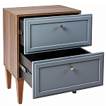 Тумба прикроватная серая из массива бука с 2-мя ящиками Wenge Light варинант исполнения - 4 | Loft Concept в Самаре