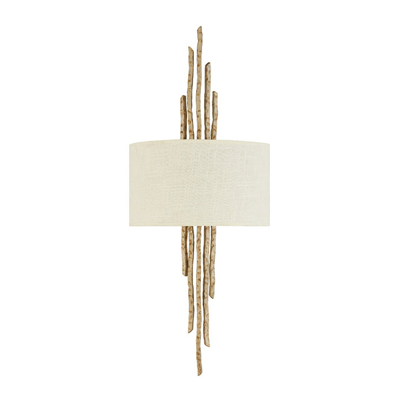 Бра с белым абажуром и элементами в виде натуральных веток Hinkley Золотой Бронза Белый Бежевый в Самаре | Loft Concept 