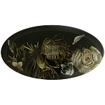 Шкатулка из эпоксидной смолы с цветами черная Epoxy Resin Oval Box Black варинант исполнения - 1 | Loft Concept в Самаре