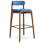 Барный стул из массива ясеня с обивкой из рогожки Elegant Ash варинант исполнения - 1 | Loft Concept в Самаре