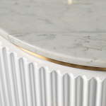 Тумбочка белая круглая с мраморной столешницей Thoroughbass варинант исполнения - 1 | Loft Concept в Самаре